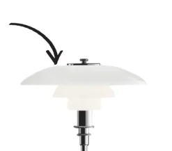 PH 3/2 glas overskærm til bordlampe og væglampe