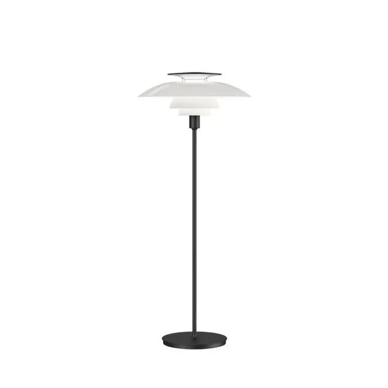 PH 80 gulvlampe on/off, hvid opal akryl/sort
