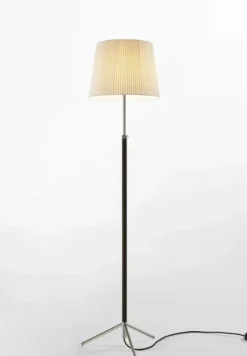 Pie de salón Gulvlampe G3 natur/krom