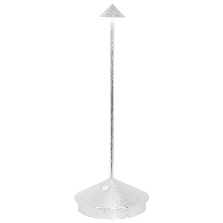 Pina batterilampe / bordlampe, antik sølv