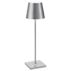 Poldina batterilampe / bordlampe, antik sølv
