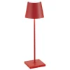 Poldina batterilampe / bordlampe, rød