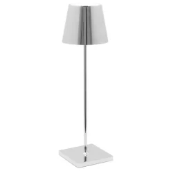 Poldina batterilampe / bordlampe, blank krom