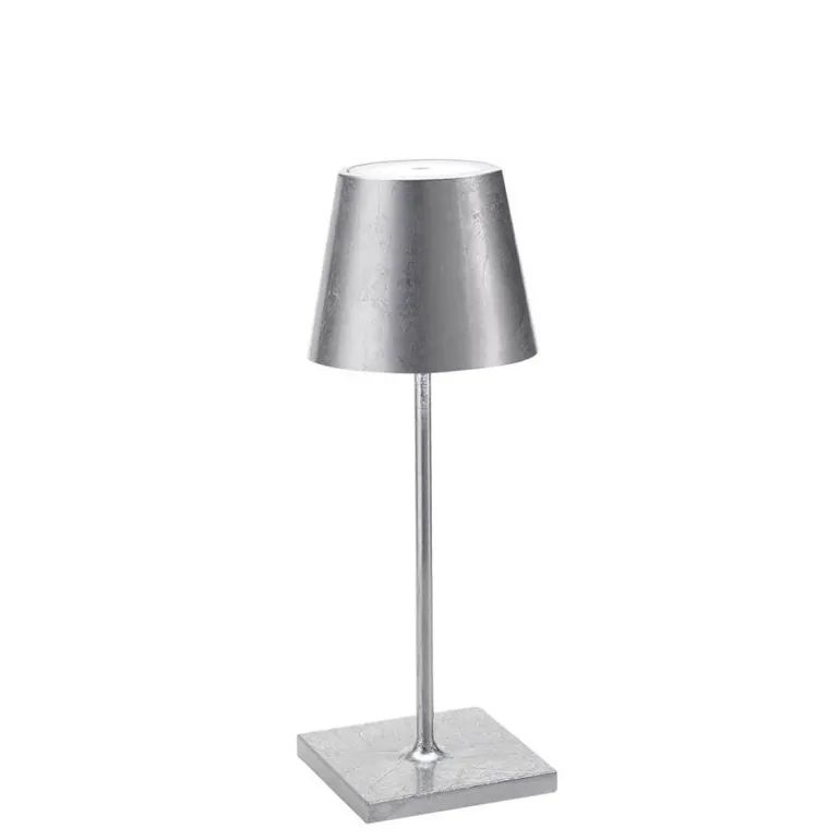 Poldina mini batterilampe / bordlampe, antik sølv