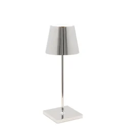 Poldina mini batterilampe / bordlampe, blank krom