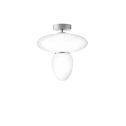 Rizzatto 42 loftlampe, satin sølv/opal