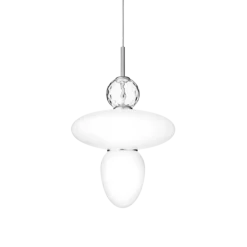 Rizzatto 43 pendel, satin sølv/opal