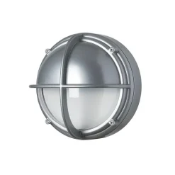 Skot LED udendørs væglampe / loftlampe, halvafskærmet klar/alu