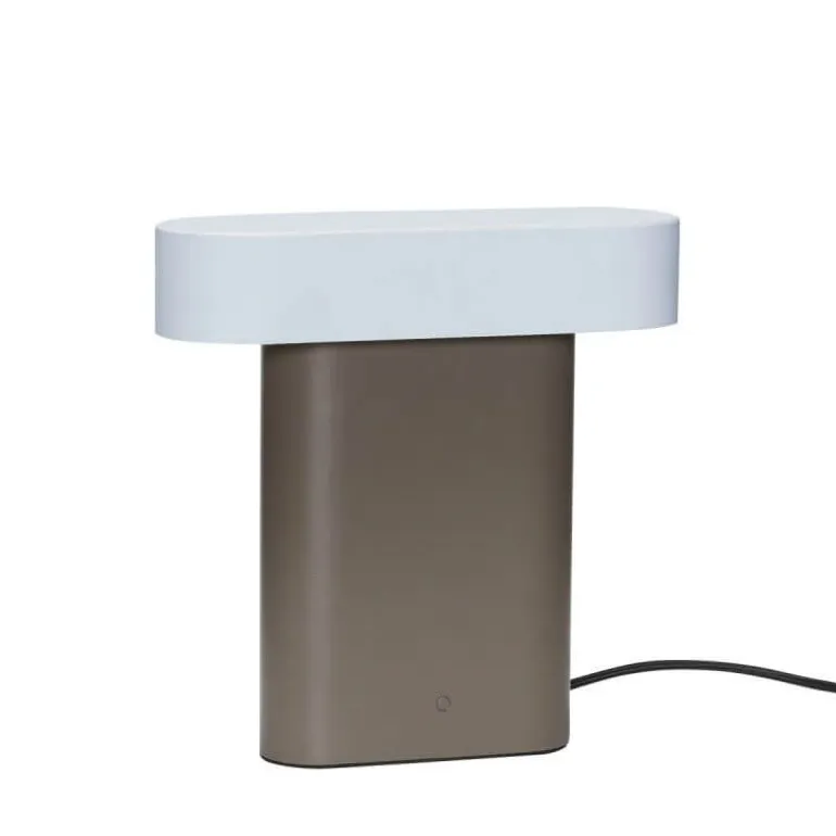 Sleek bordlampe, brun/lysegrå