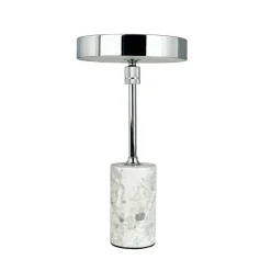Starlight LED batteri- / bordlampe, grå marmor/krom