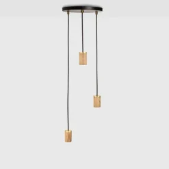 Tala Triple pendel (fatning), sort/oak