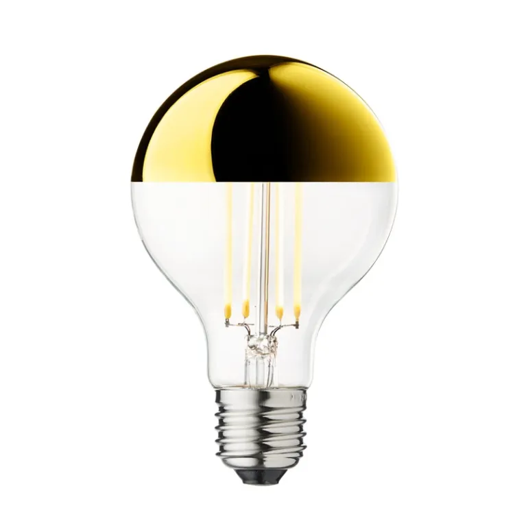 Topforspejlet Globe LED Ø80 Crown, guldfarvet