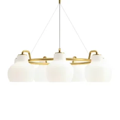 VL Ringkrone 7 pendel, messing/blank opal
