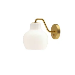 VL Ringkrone 1 væglampe u. ledning/m. kontakt, messing/blank opal